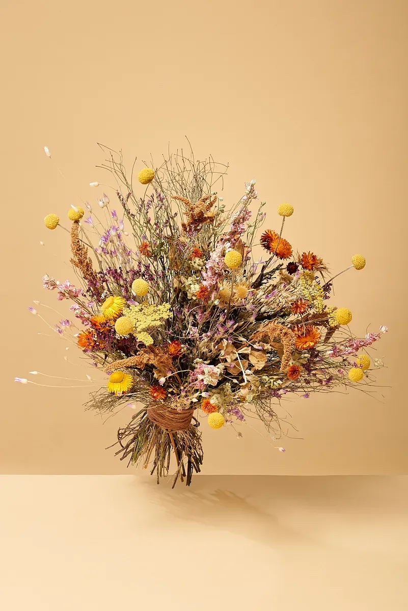 Troostboeket Bloemenveld, droogbloemen voor de uitvaart