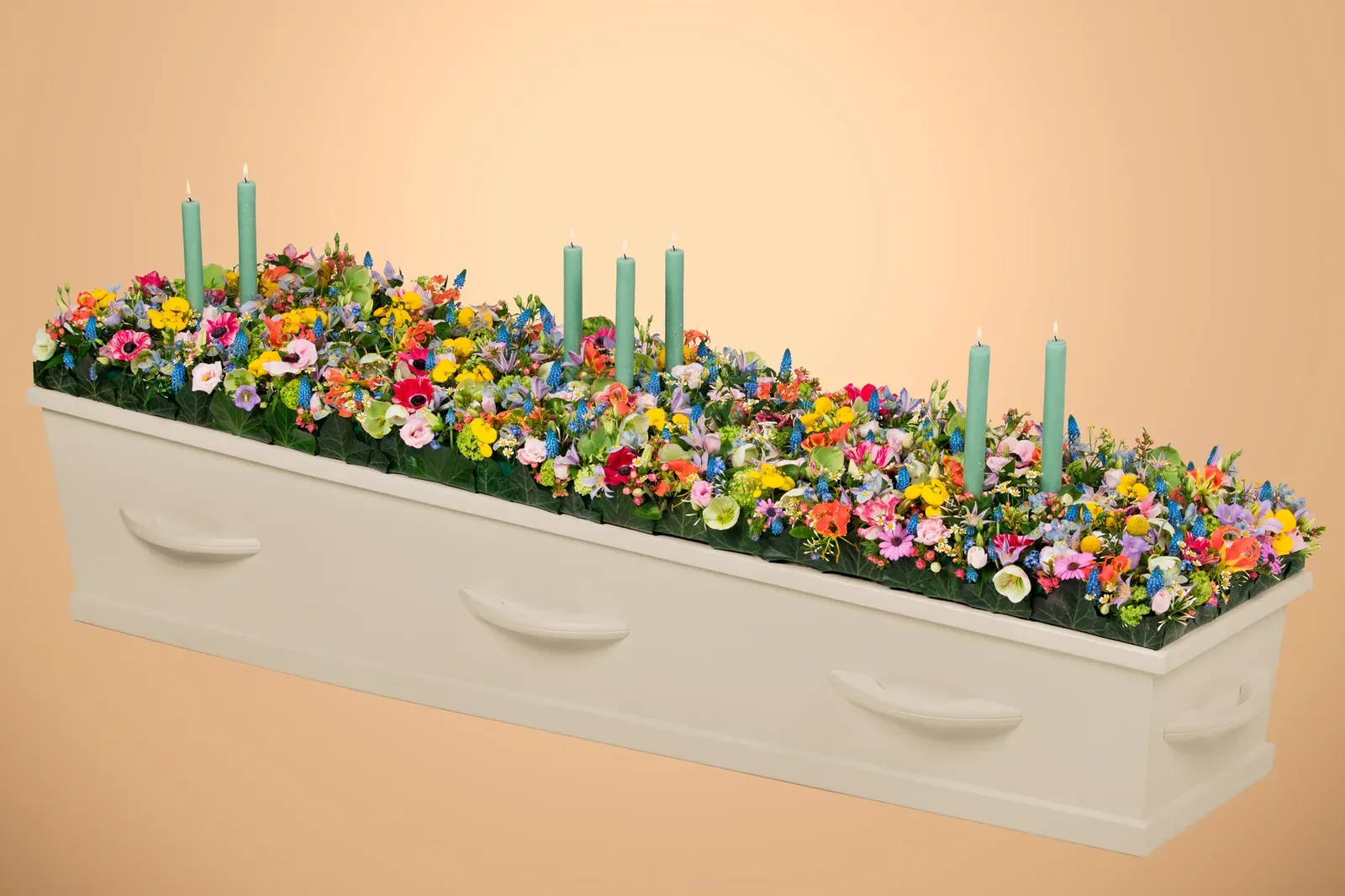 Kistbedekking Licht, bloemen voor op de kist voor de uitvaart