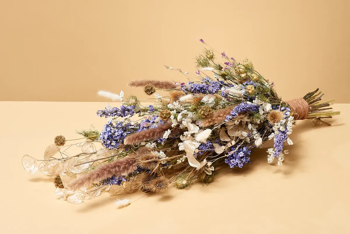 Rouwboeket Zeebries, droogbloemen voor de uitvaart