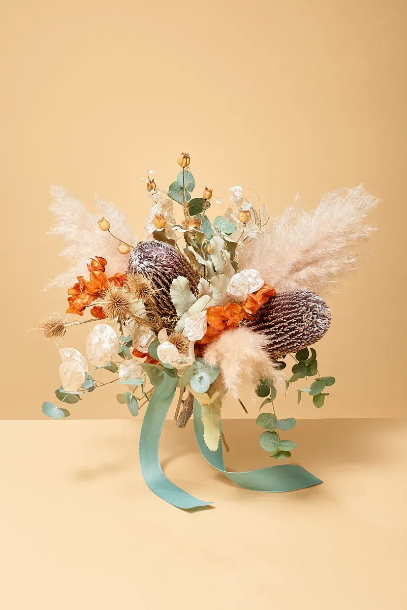 Troostboeket Fluistering, droogbloemen voor de uitvaart