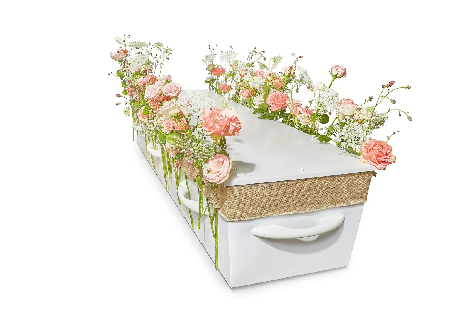 Kistbedekkingen en bloemen voor op de kist: Bloemengroet Rozen