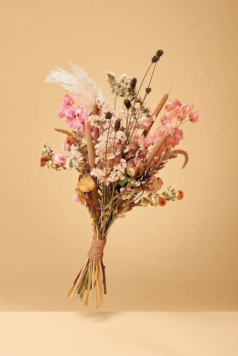 Troostboeket Duinroos, droogbloemen voor de uitvaart