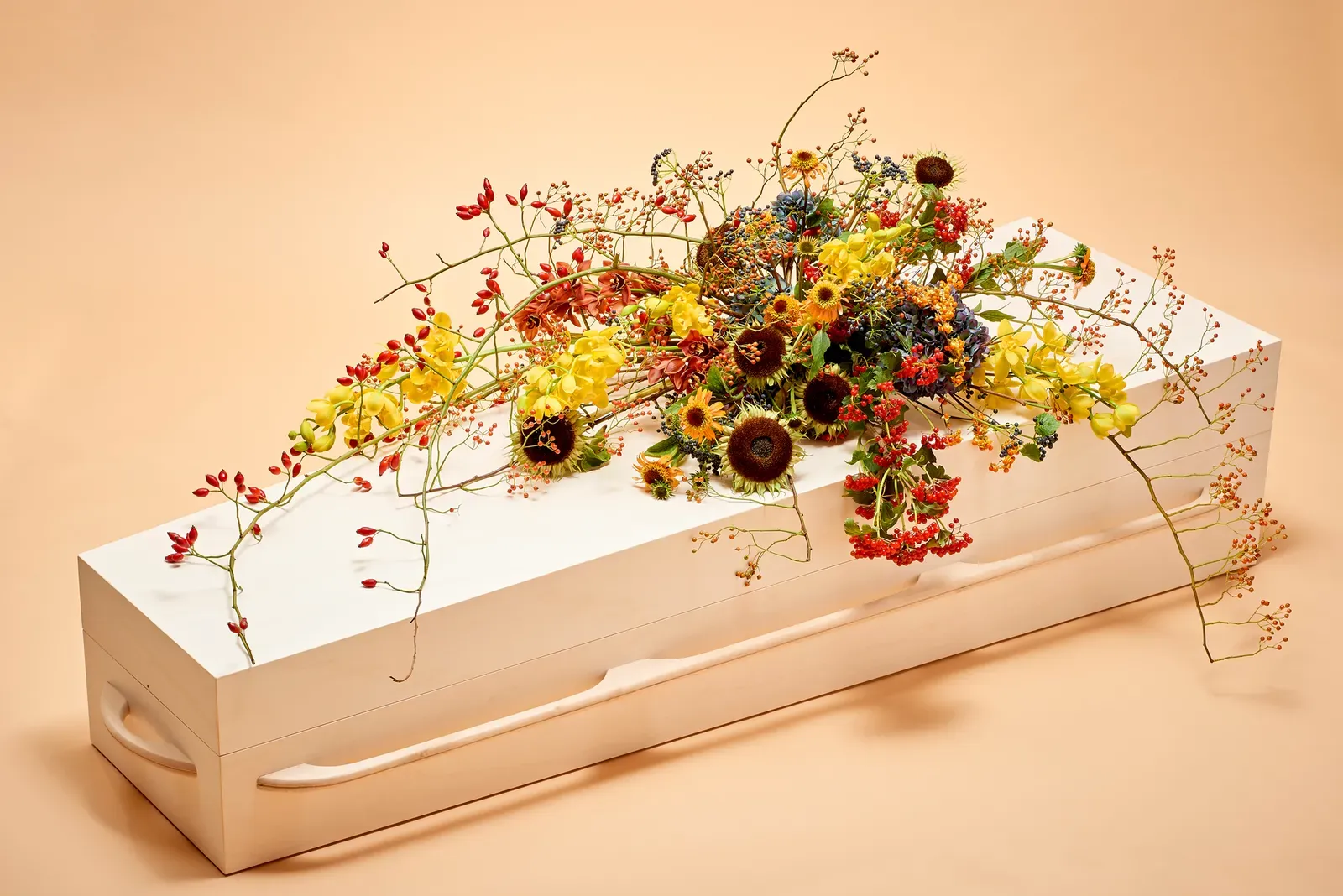 Kistbedekking Karakter, bloemen voor op de kist voor de uitvaart